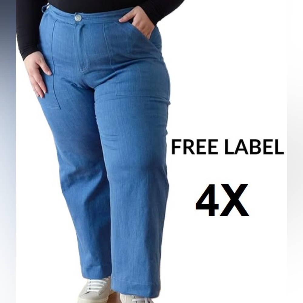 Free Label Stevie Pant, Women's 4X, Light Denim NWOT